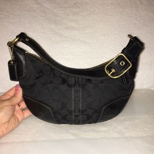 COACH SIGNATURE JACQUARD HOBO-STYLE SHOULDER BAG